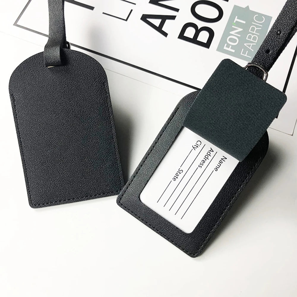 Étiquette de bagage personnalisable avec initiales en PU