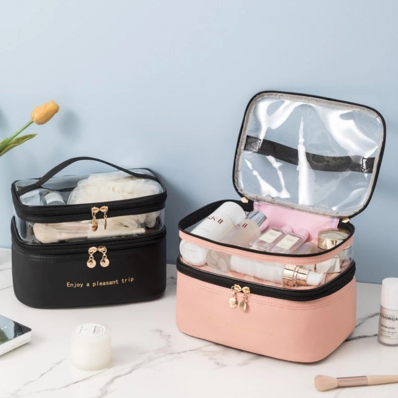 Trousse De Toilette Double Compartiment Transparent