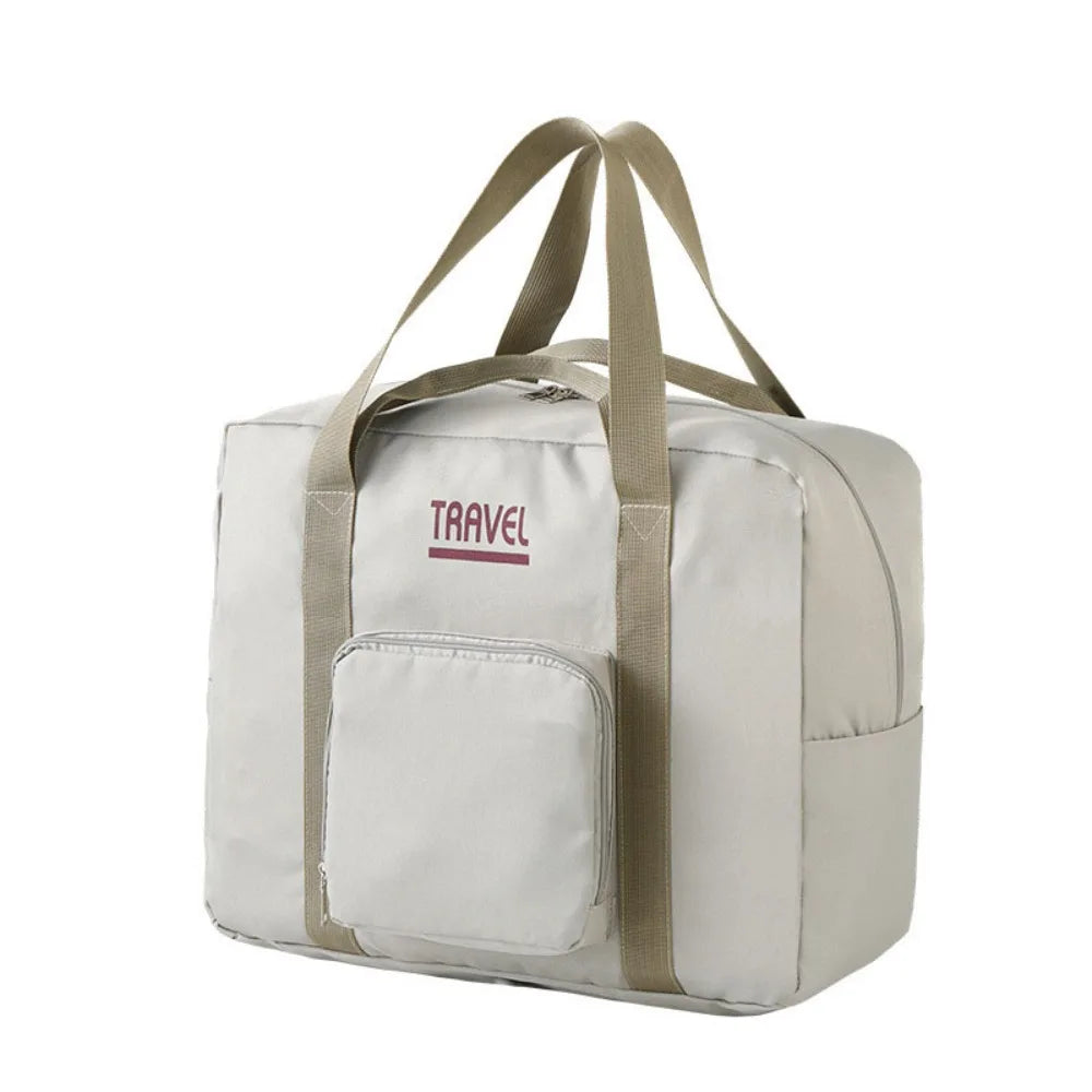 Sac de voyage beige imperméable en tissu Oxford cationique 45 × 35 × 19 cm