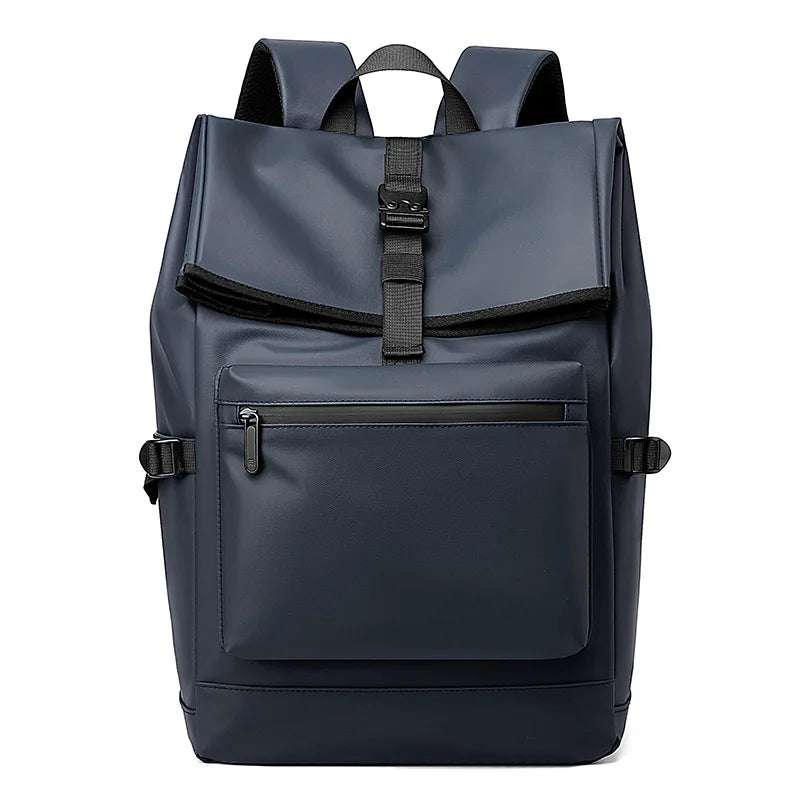 Sac À Dos 20-35 L À Rabat Et Poche Frontale Zippée Noir