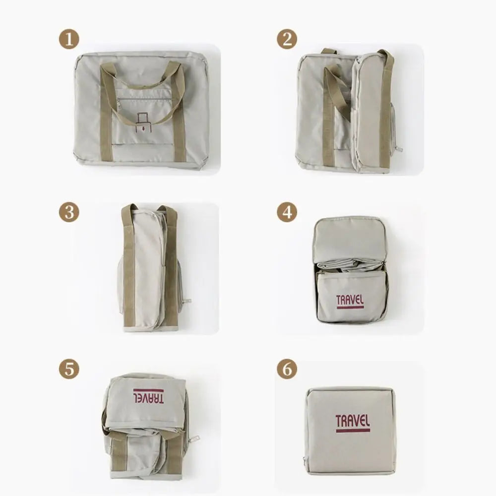 Sac de voyage beige imperméable en tissu Oxford cationique 45 × 35 × 19 cm