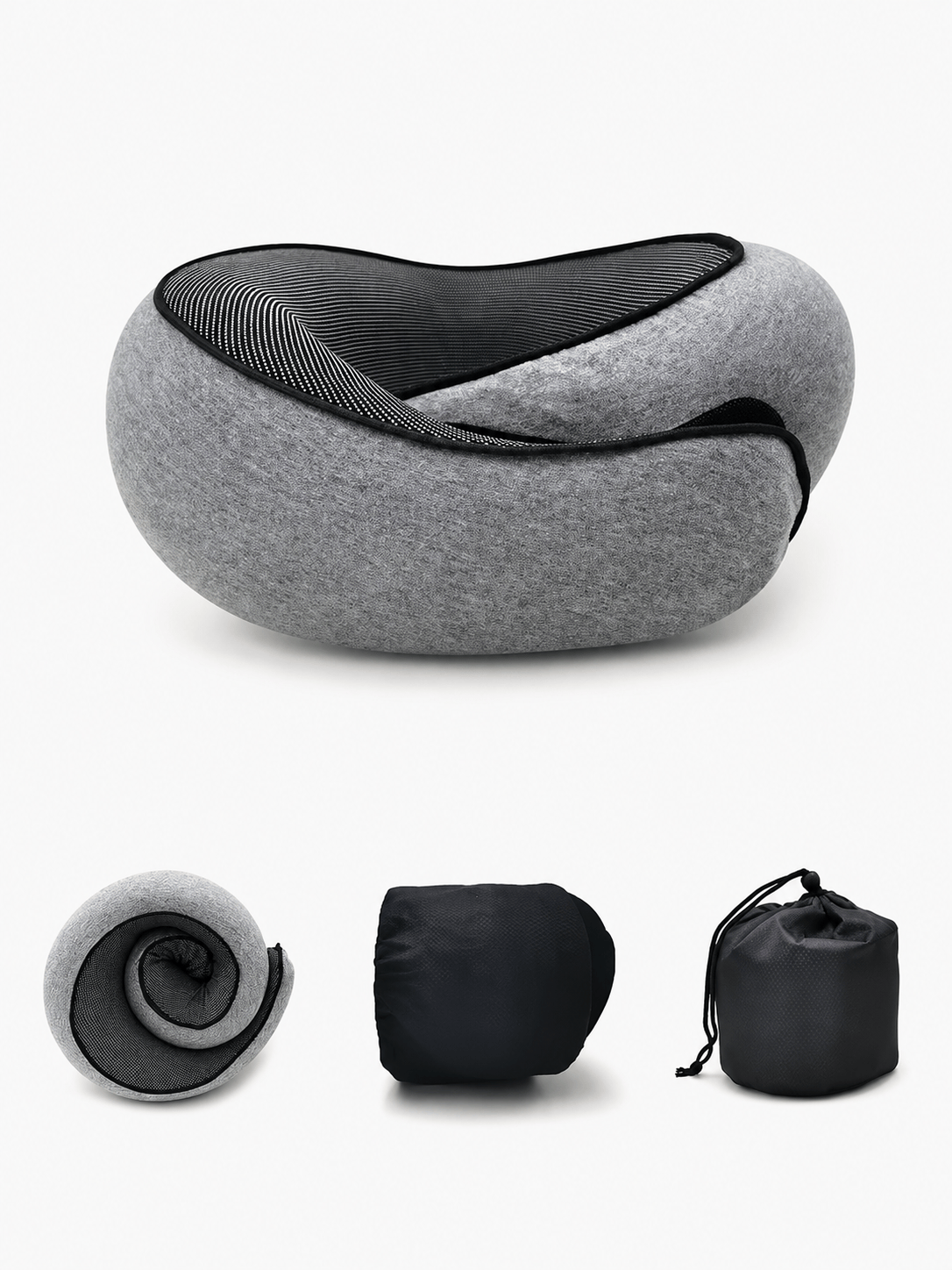 Sackovia Coussin cervical de voyage ajustable en U, mousse à mémoire de forme