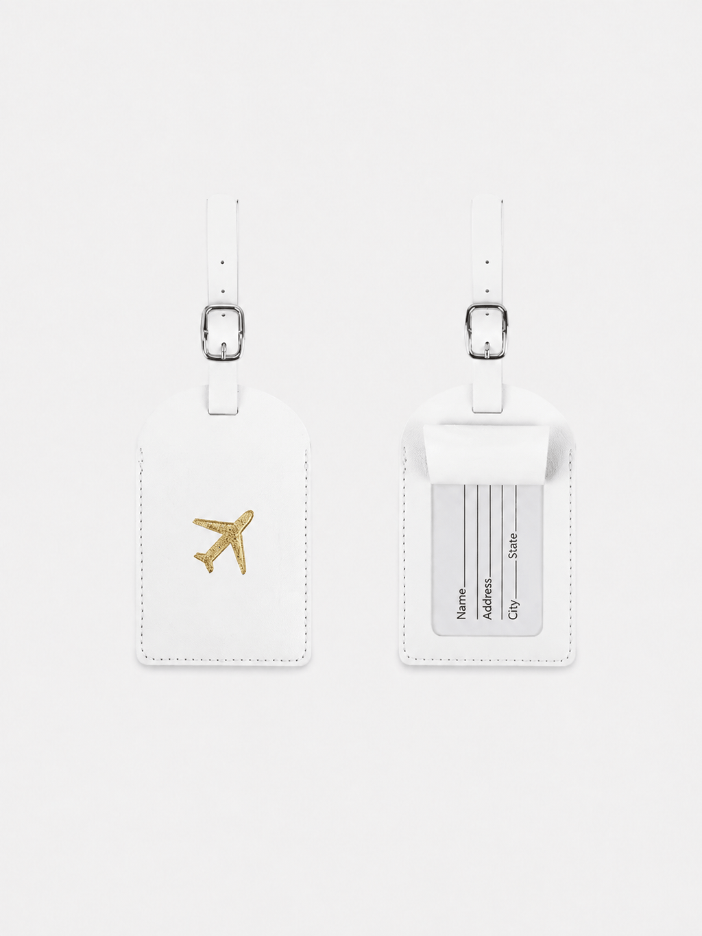 Sackovia Étiquette de bagage en cuir motif avion avec porte-adresse