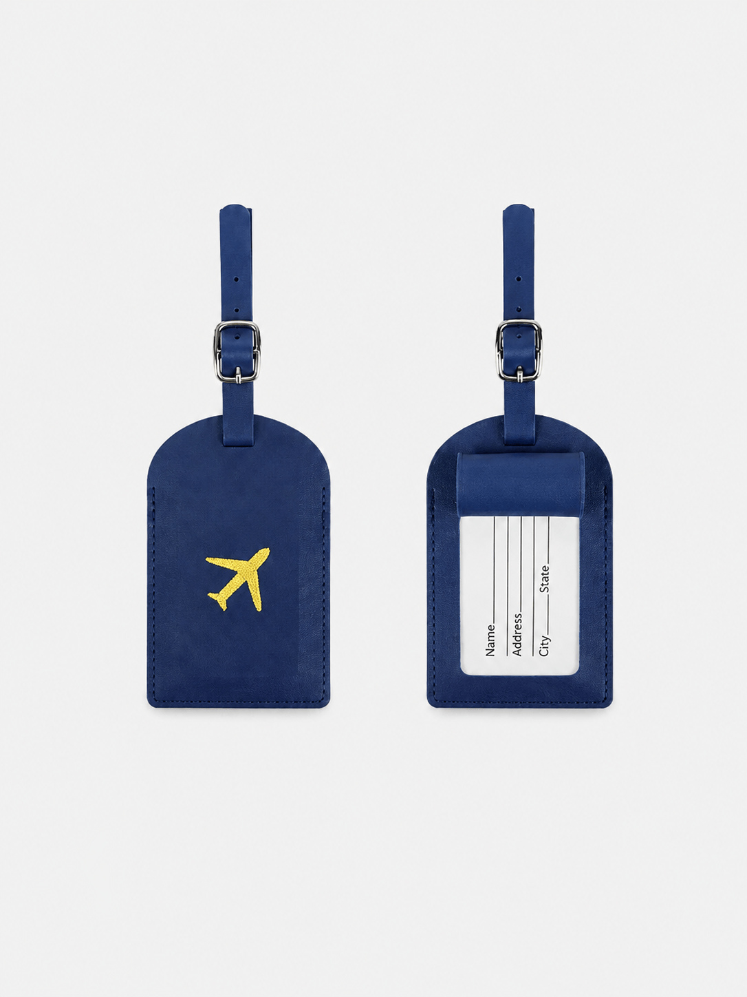 Sackovia Étiquette de bagage en cuir motif avion avec porte-adresse
