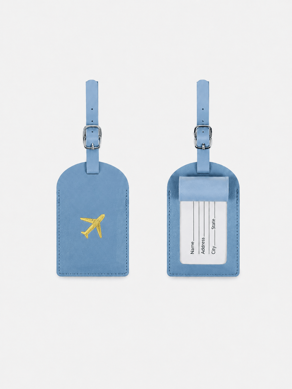 Sackovia Étiquette de bagage en cuir motif avion avec porte-adresse