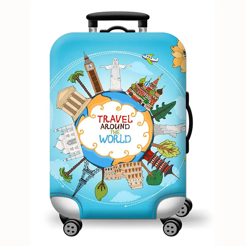 Sackovia Housse de valise extensible imprimé voyage 18 à 32 pouces