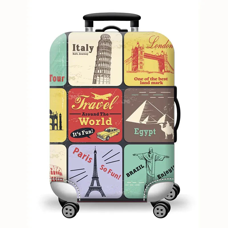 Sackovia Housse de valise extensible imprimé voyage 18 à 32 pouces