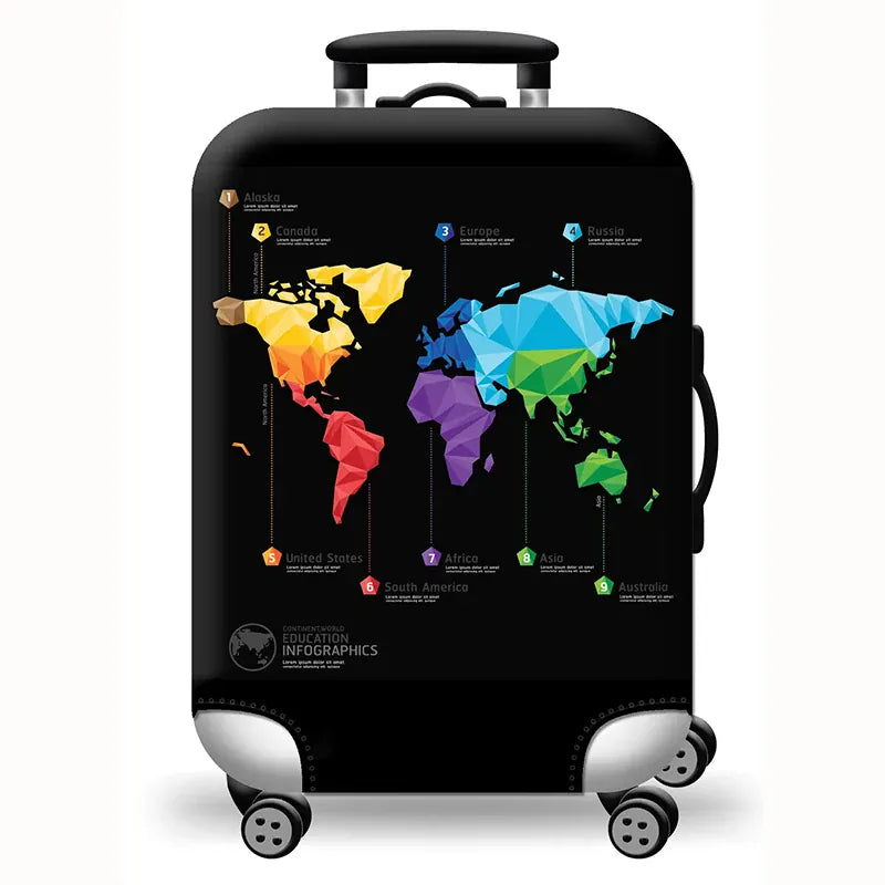 Sackovia Housse de valise extensible imprimé voyage 18 à 32 pouces