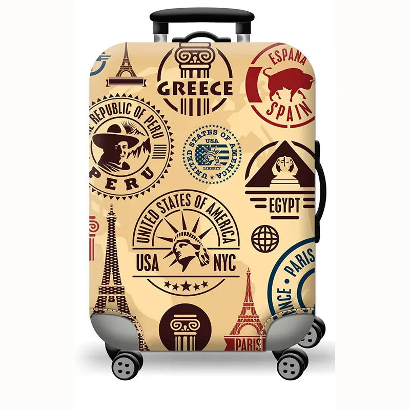Sackovia Housse de valise extensible imprimé voyage 18 à 32 pouces