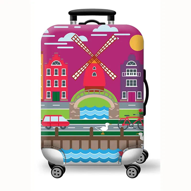 Sackovia Housse de valise extensible imprimé voyage 18 à 32 pouces