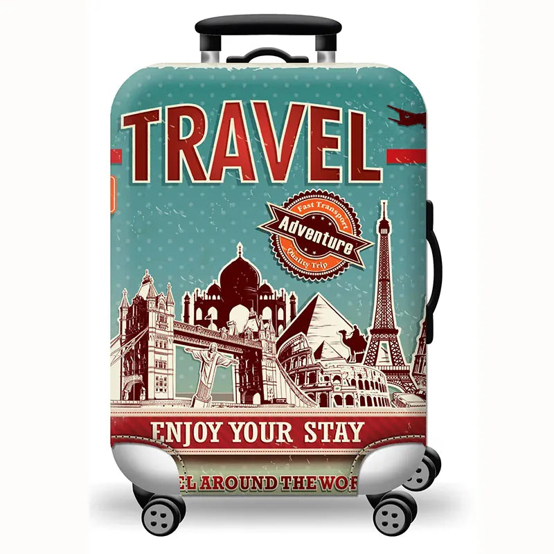 Sackovia Housse de valise extensible imprimé voyage 18 à 32 pouces
