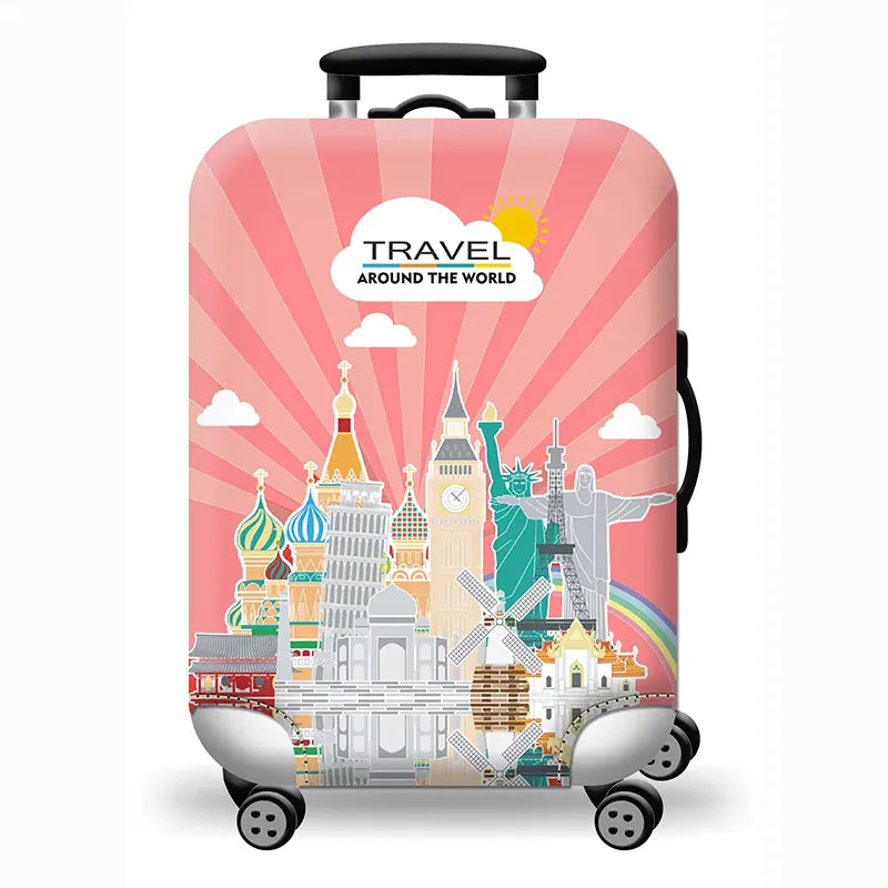 Sackovia Housse de valise extensible imprimé voyage 18 à 32 pouces