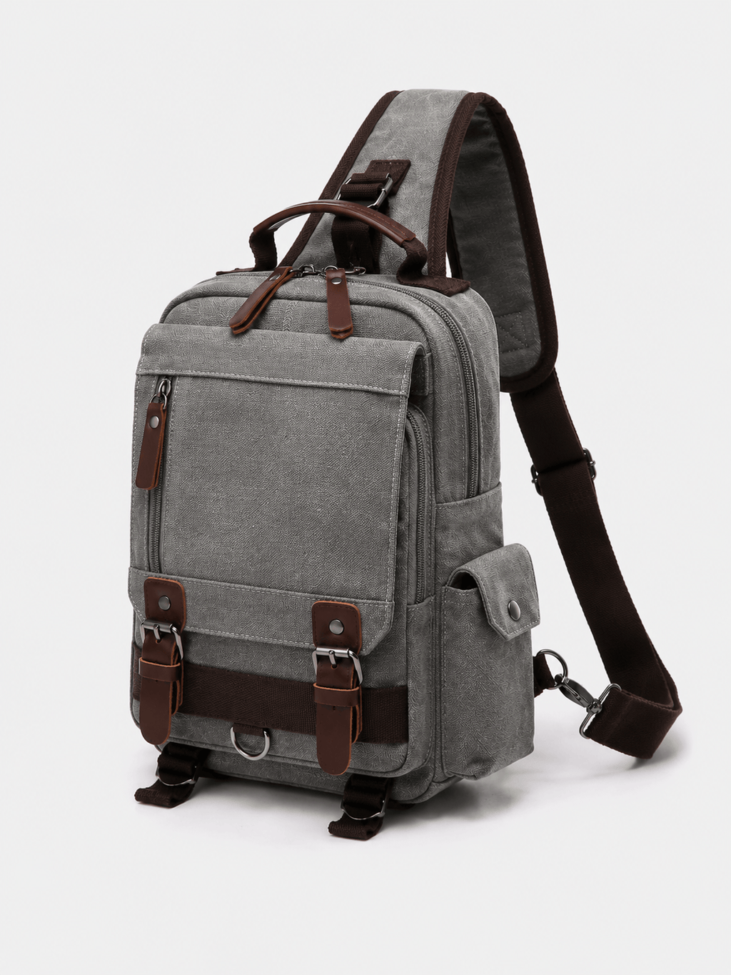 Sackovia Petit Sac À Dos Homme En Toile Marron