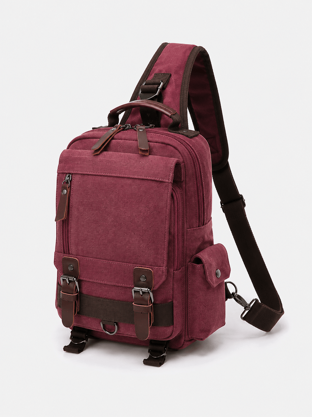 Sackovia Petit Sac À Dos Homme En Toile Marron