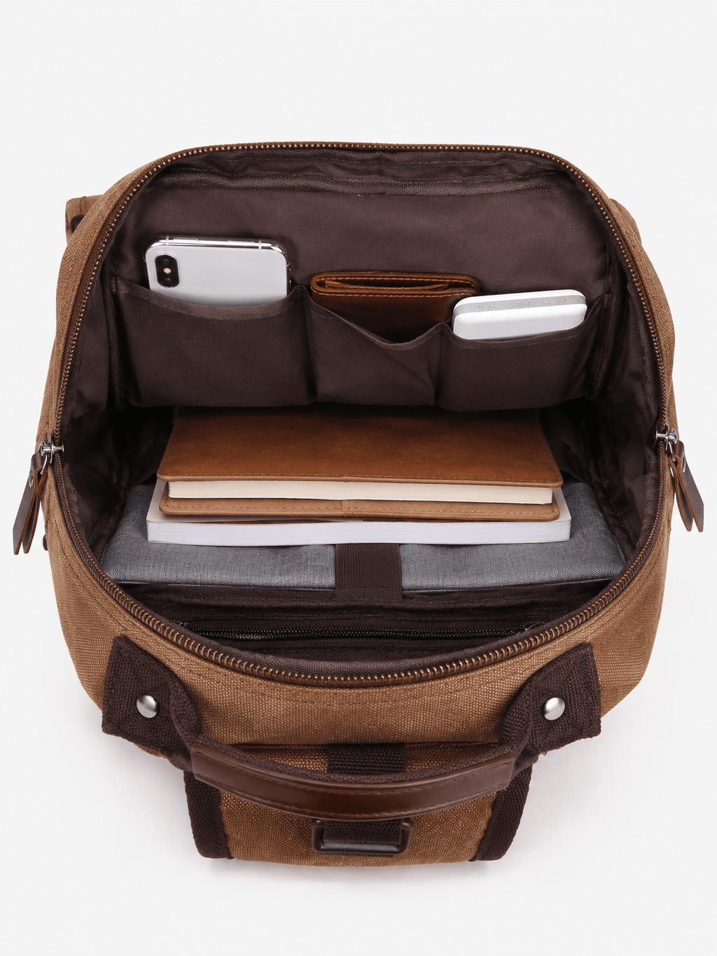 Sackovia Petit Sac À Dos Homme En Toile Marron