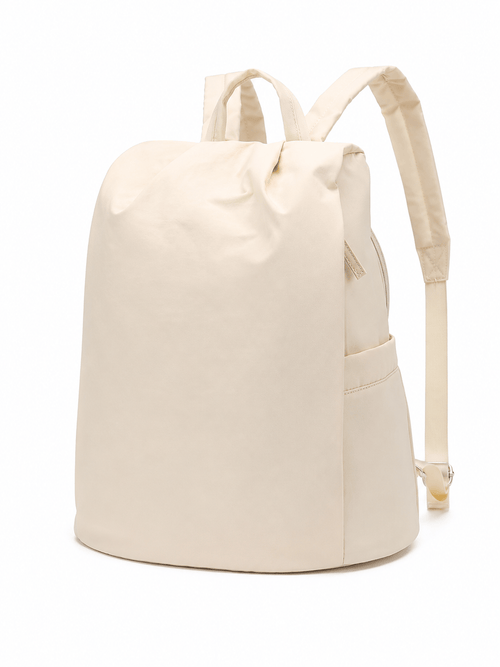 Sackovia Sac À Dos Acétate Beige Avec Poche Latérale