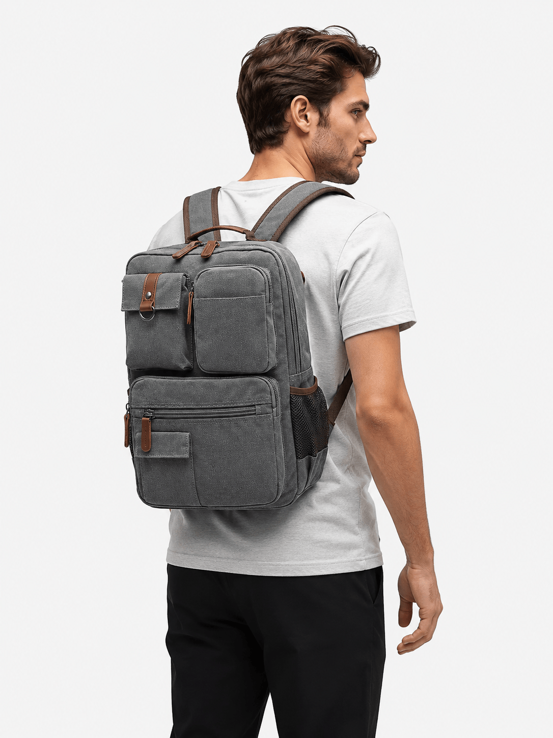 Sackovia Sac À Dos Classe Homme En Toile Compartiment Ordinateur