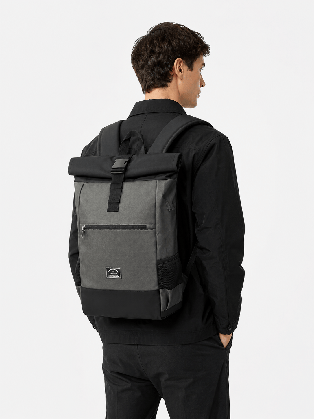 Sackovia Sac À Dos Cuir PU Roll-Top Extensible Imperméable