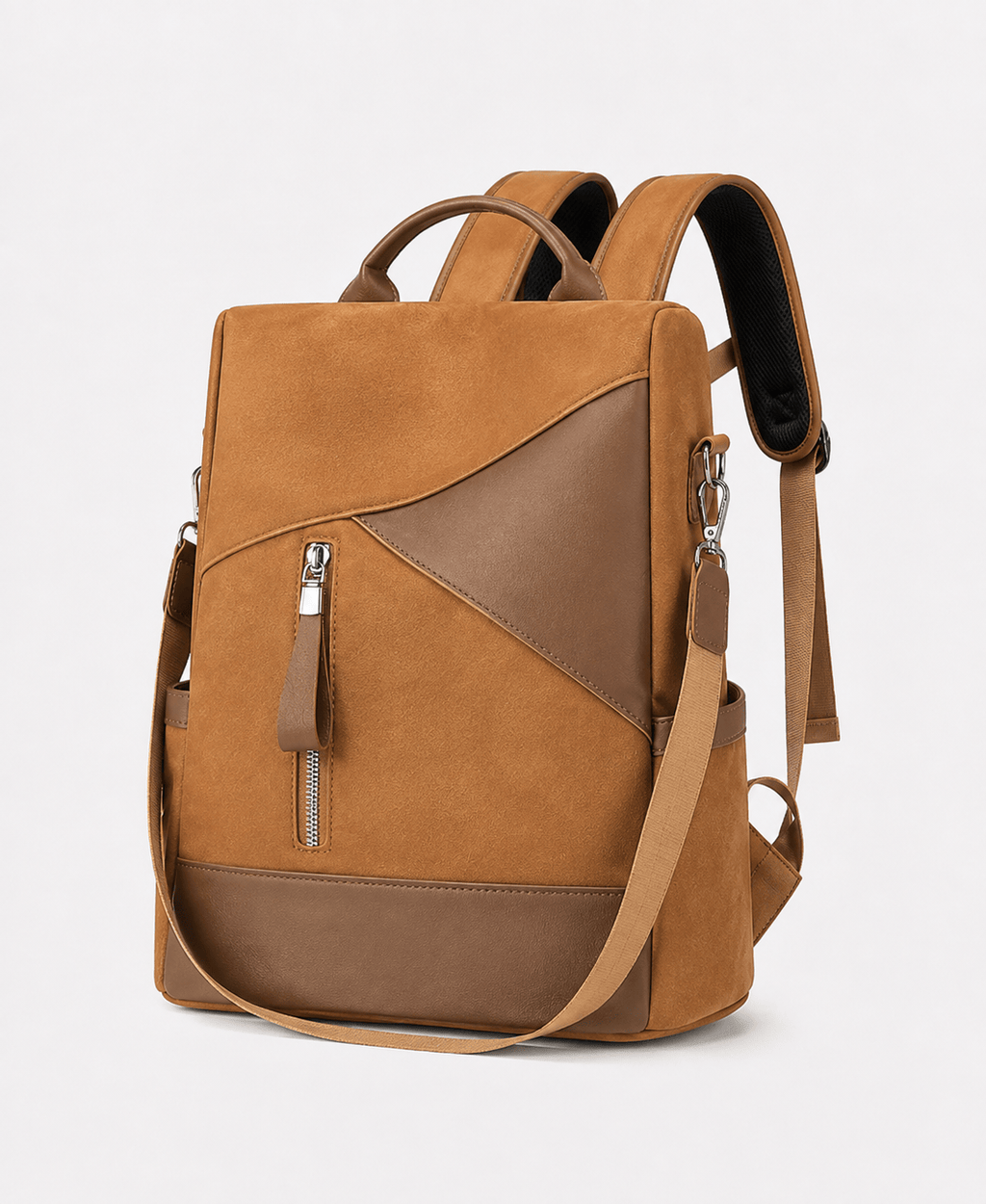 Sackovia Sac À Dos Élégant Femme PU Noir Et Marron