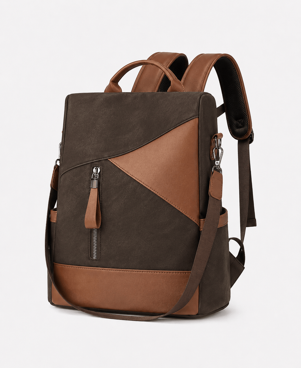 Sackovia Sac À Dos Élégant Femme PU Noir Et Marron