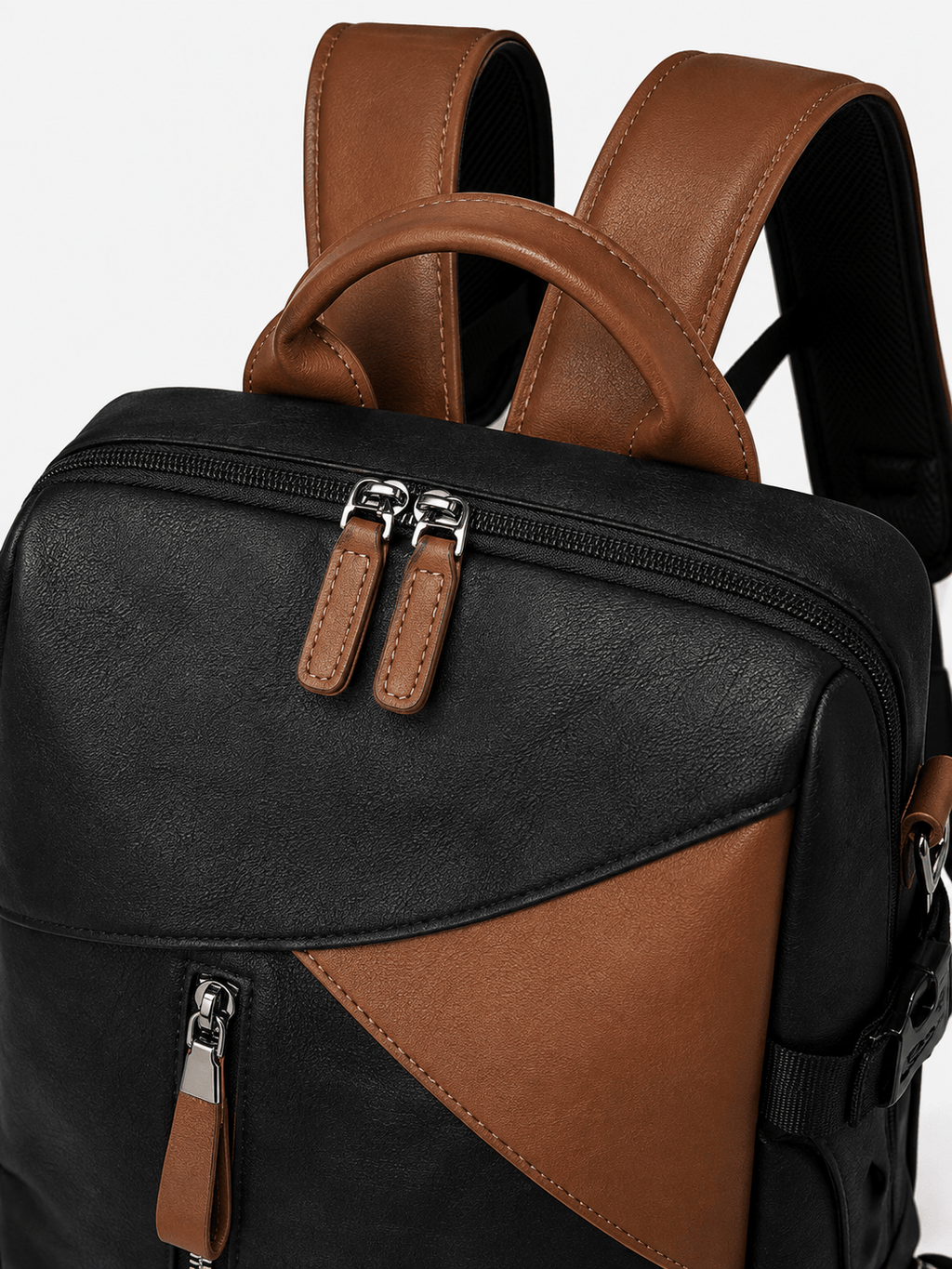 Sackovia Sac À Dos Élégant Femme PU Noir Et Marron