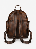 Sackovia Sac À Dos Imperméable En Cuir Véritable Marron Foncé