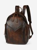 Sackovia Sac À Dos Imperméable En Cuir Véritable Marron Foncé