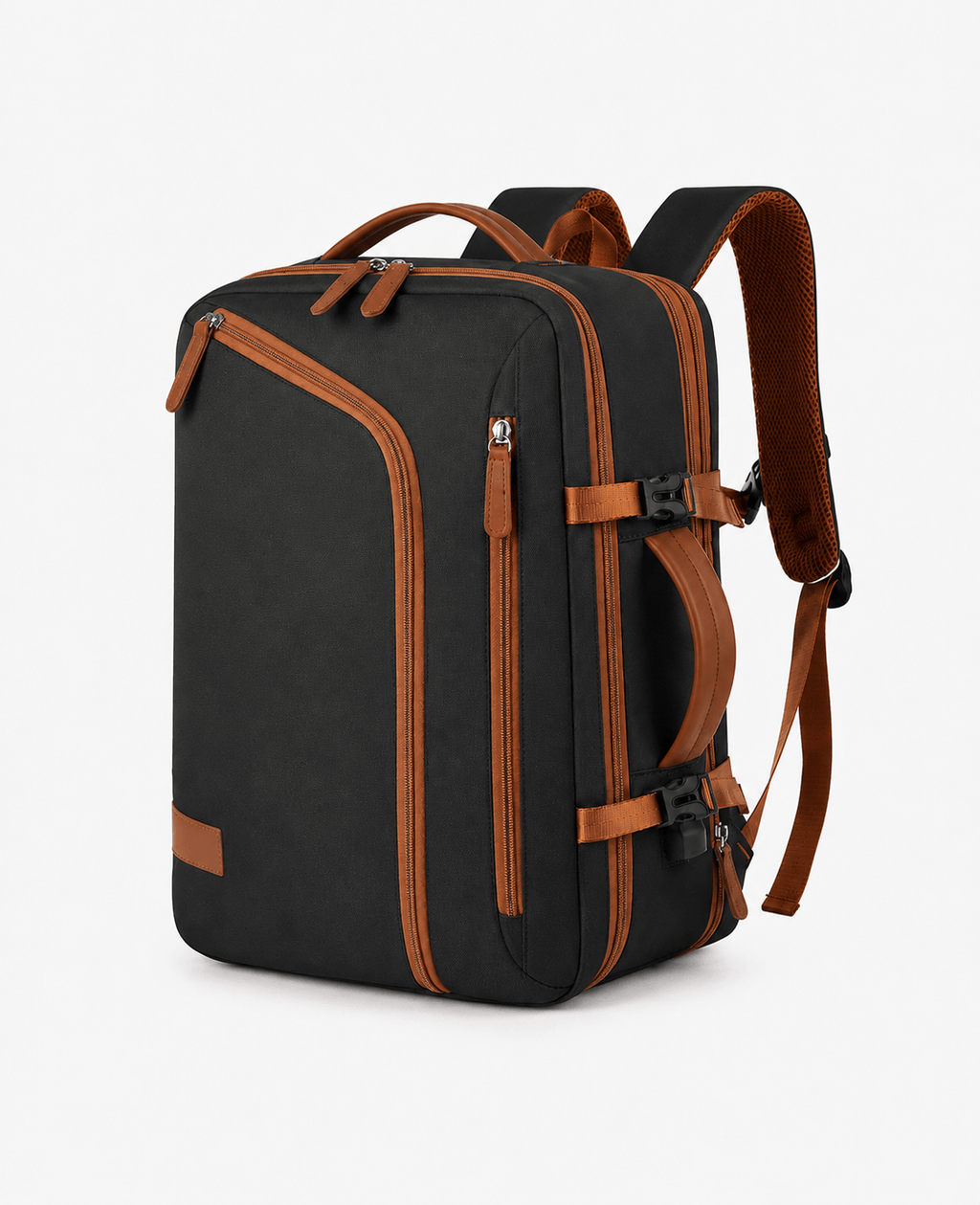 Sackovia Sac À Dos Ordinateur En Nylon Beige À Fermeture Zippée