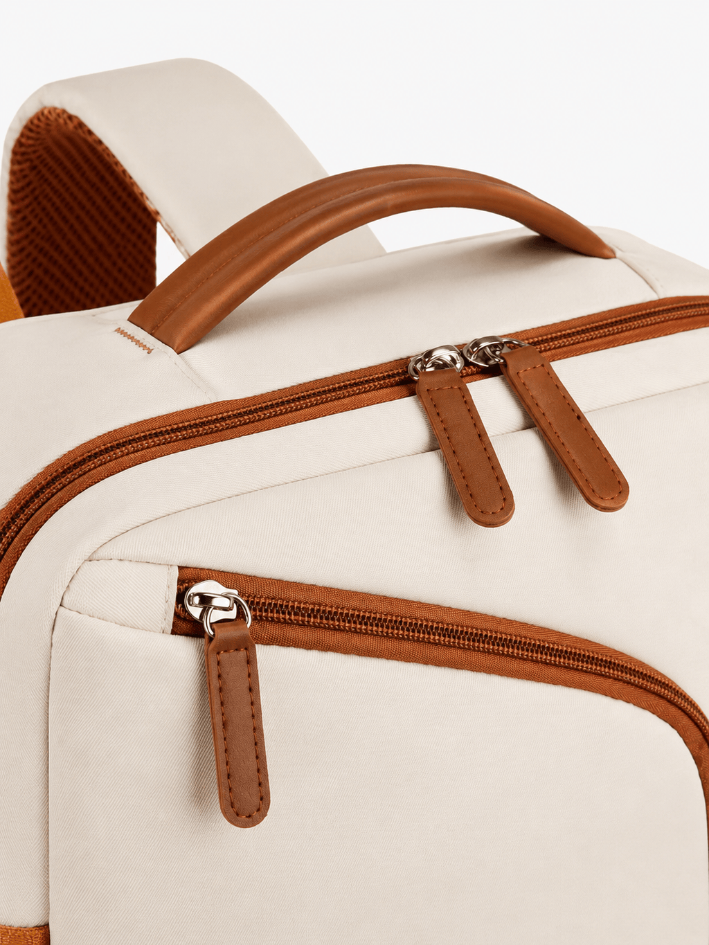 Sackovia Sac À Dos Ordinateur En Nylon Beige À Fermeture Zippée