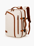 Sackovia Sac À Dos Ordinateur En Nylon Beige À Fermeture Zippée