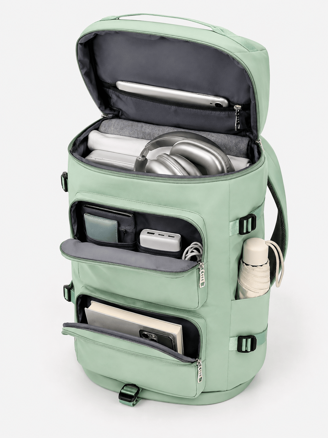Sackovia Sac À Dos Sport Homme Vert Menthe Poches Frontales Zippées