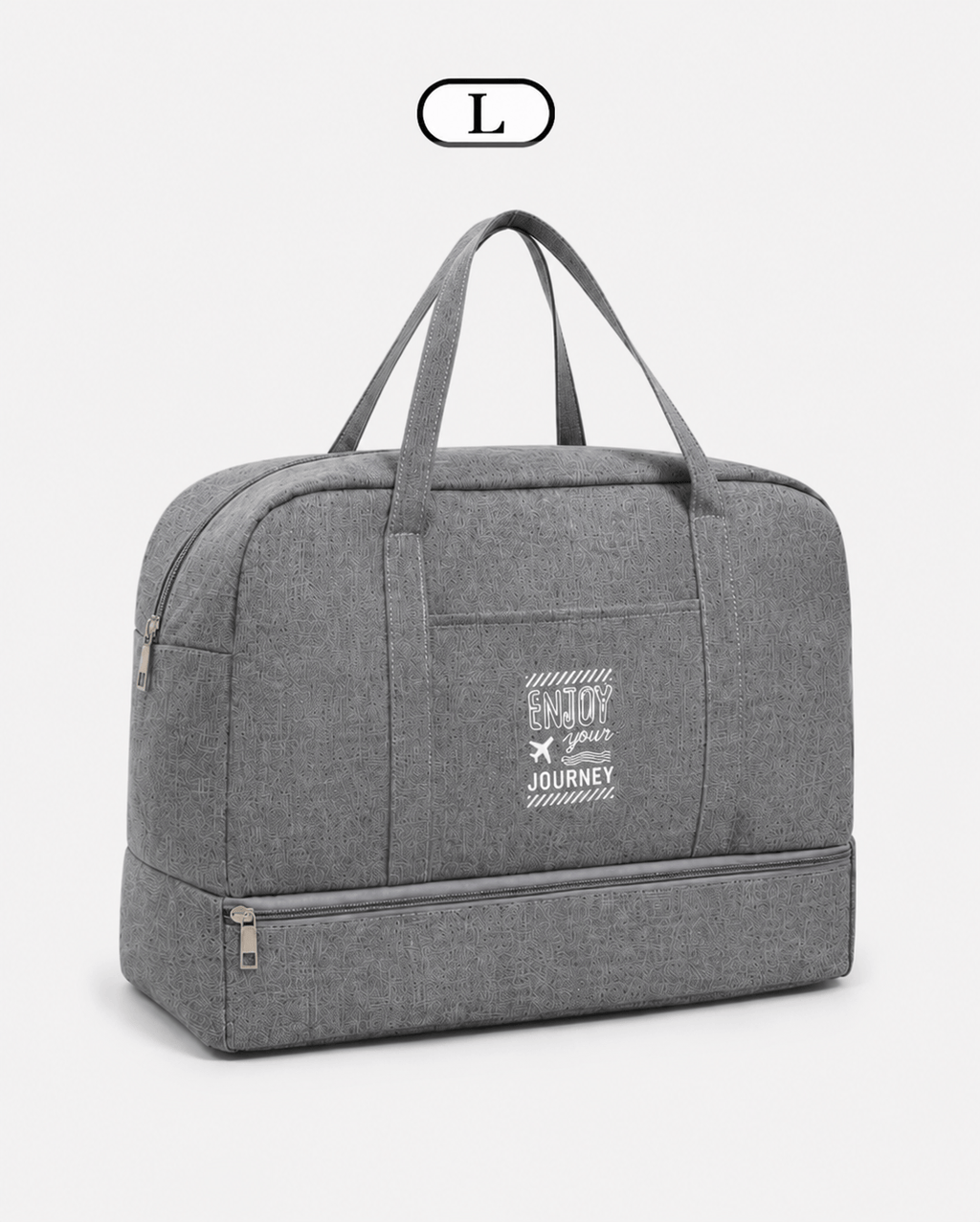 Sackovia Sac de voyage femme gris en Oxford à compartiment humide et sec