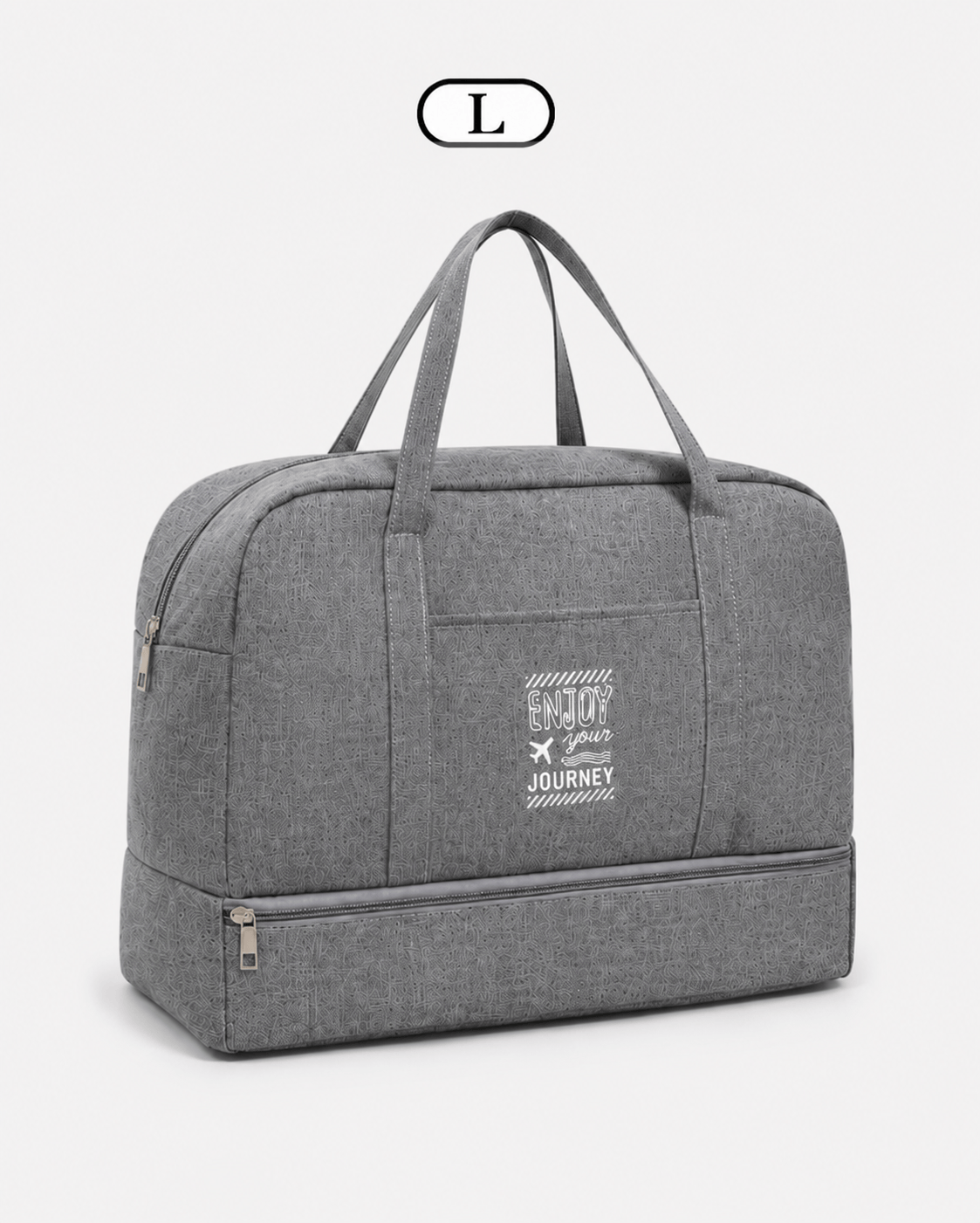 Sackovia Sac de voyage femme gris en Oxford à compartiment humide et sec