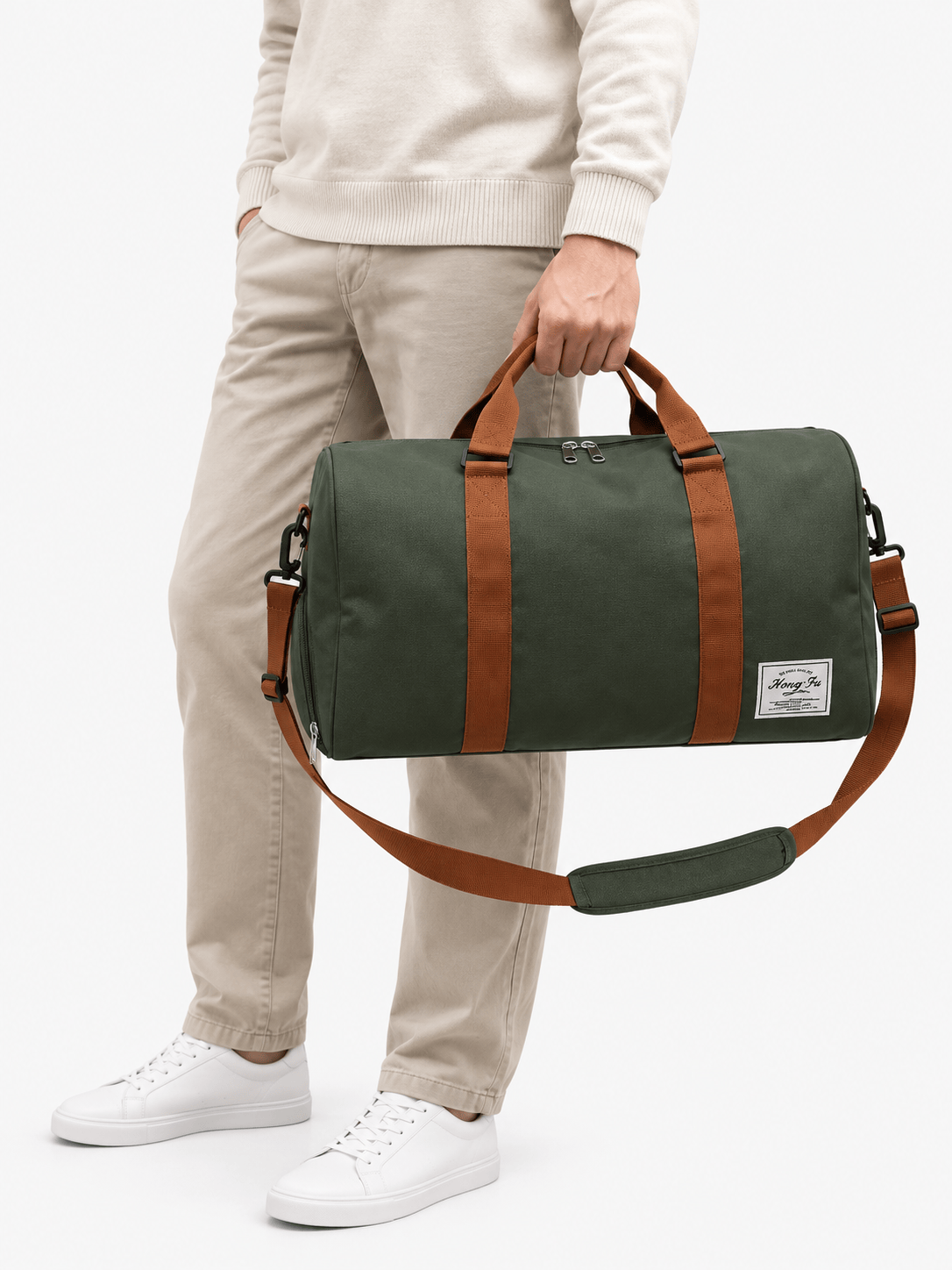 Sackovia Sac polochon de sport en nylon avec poche à chaussures