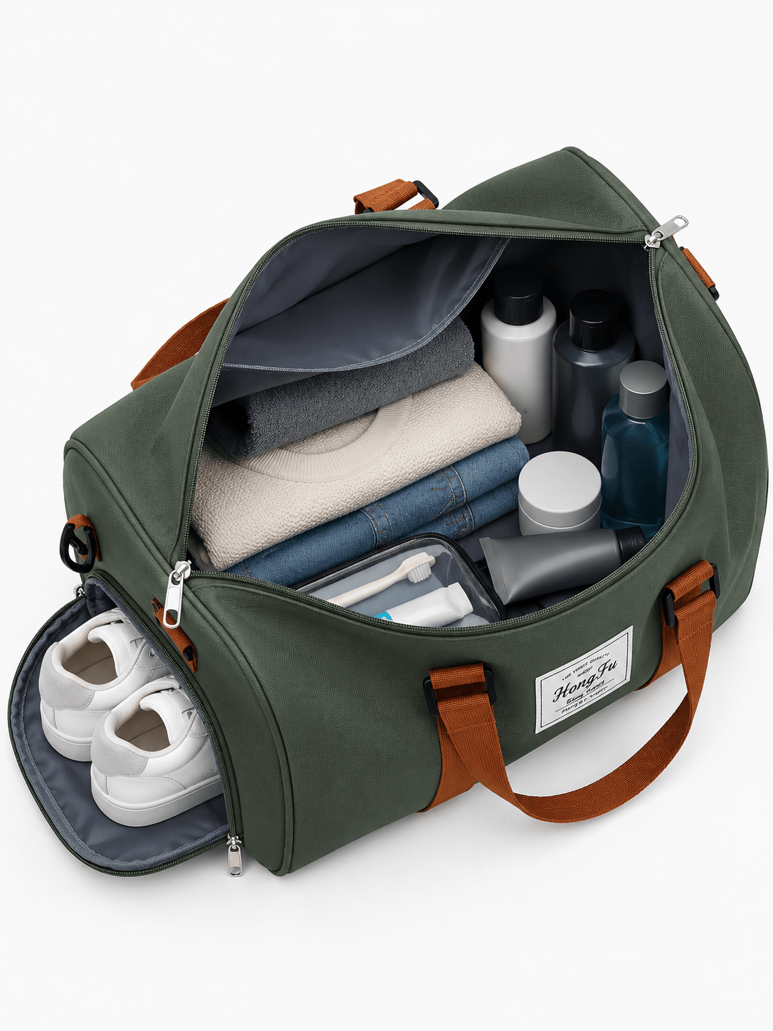 Sackovia Sac polochon de sport en nylon avec poche à chaussures