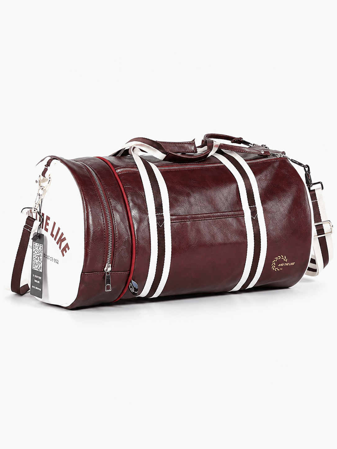 Sackovia Sac polochon de sport unisexe en cuir avec compartiment à chaussures