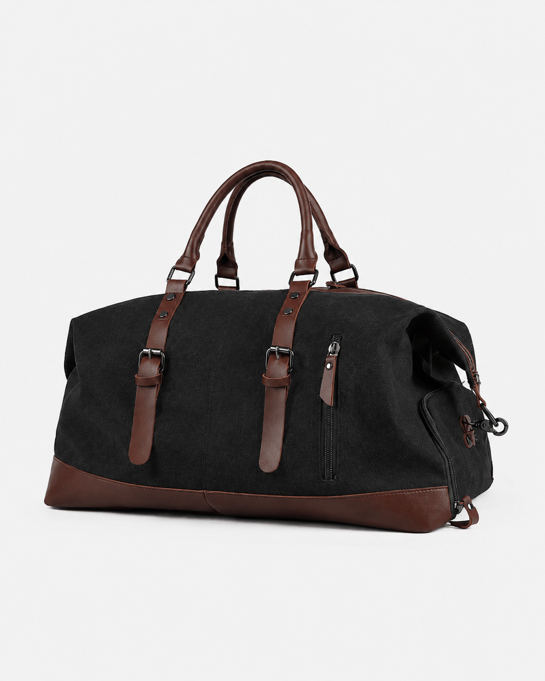 Sackovia Sac polochon de voyage homme en toile gris et marron