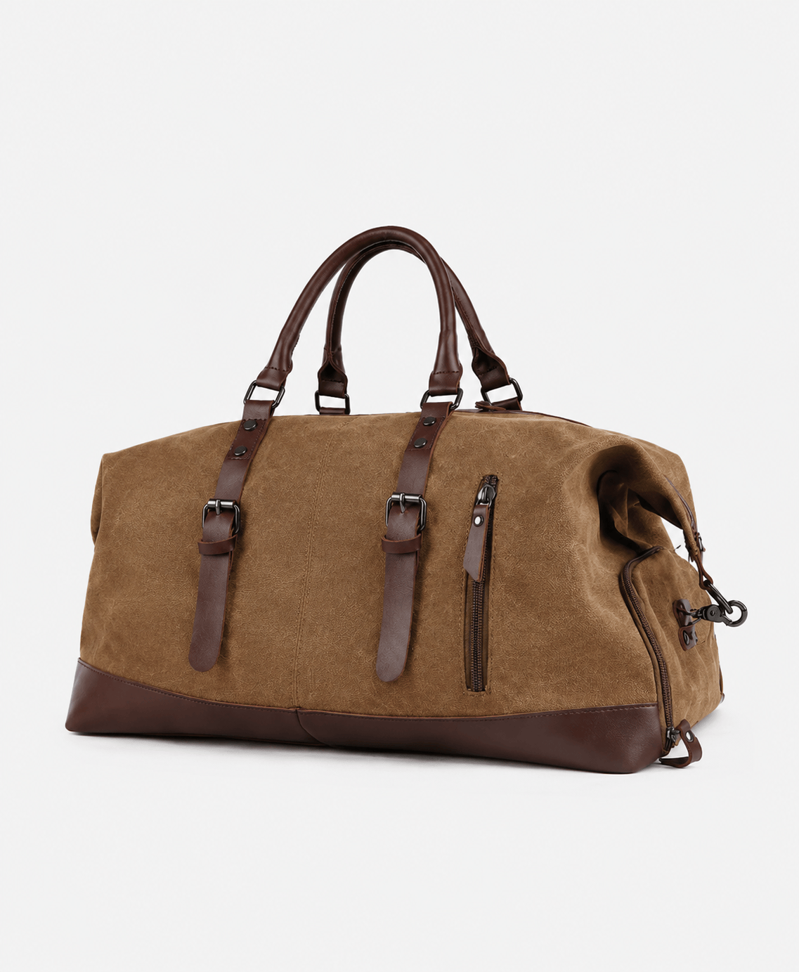 Sackovia Sac polochon de voyage homme en toile gris et marron