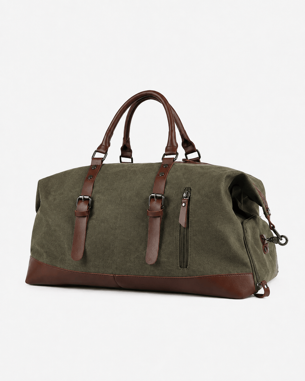 Sackovia Sac polochon de voyage homme en toile gris et marron