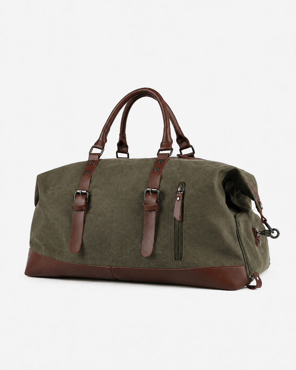 Sackovia Sac polochon de voyage homme en toile gris et marron