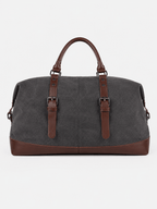 Sackovia Sac polochon de voyage homme en toile gris et marron