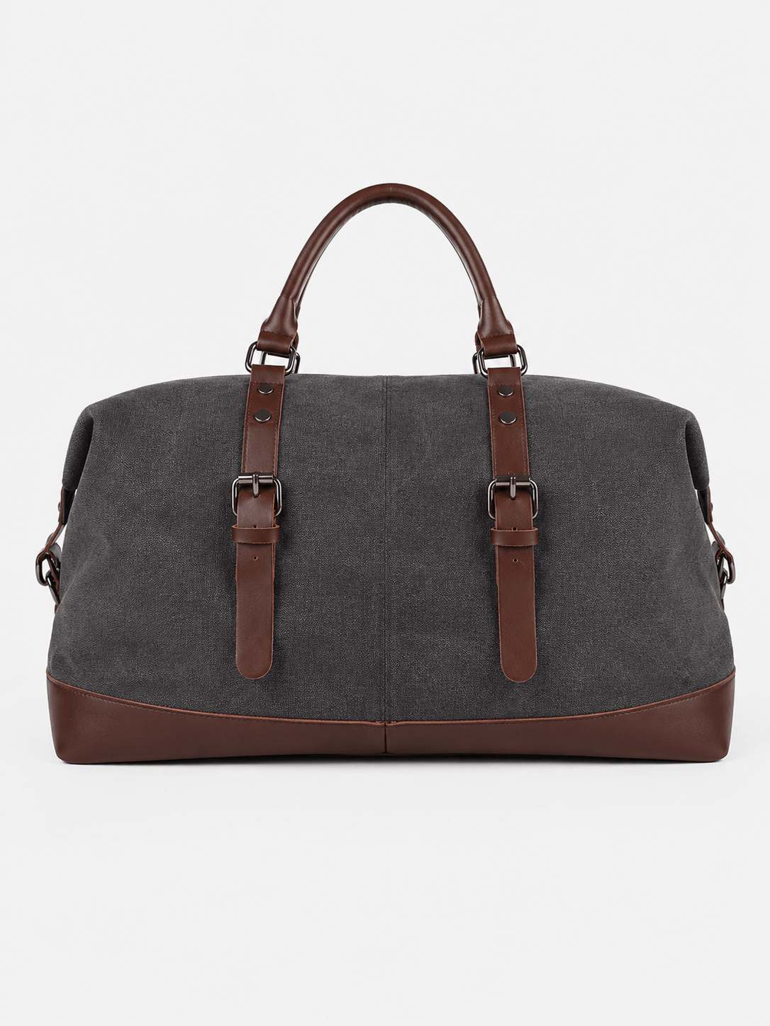 Sackovia Sac polochon de voyage homme en toile gris et marron