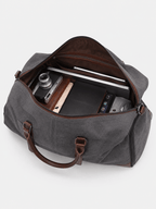 Sackovia Sac polochon de voyage homme en toile gris et marron