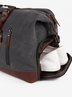 Sackovia Sac polochon de voyage homme en toile gris et marron