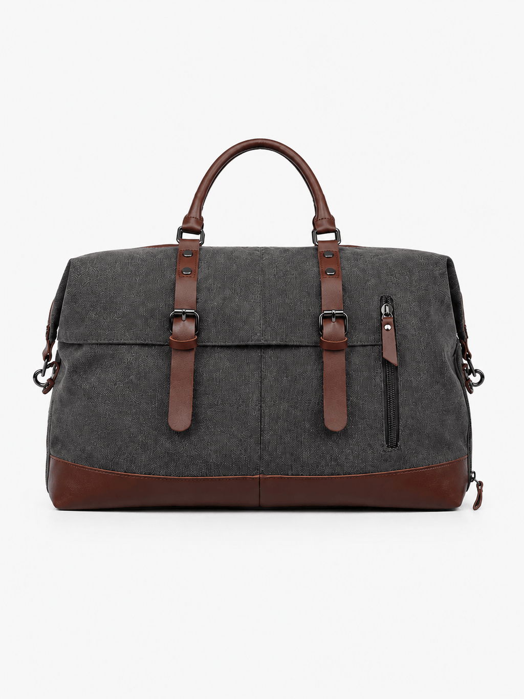 Sackovia Sac polochon de voyage homme en toile gris et marron