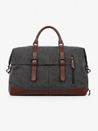 Sackovia Sac polochon de voyage homme en toile gris et marron