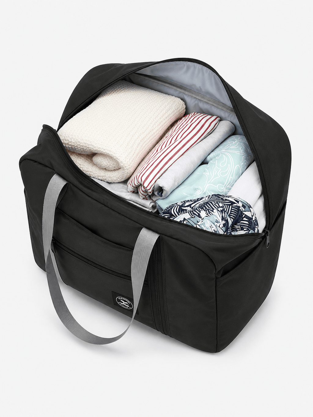 Sackovia Sac polochon de voyage pliable imperméable noir 20-35 L
