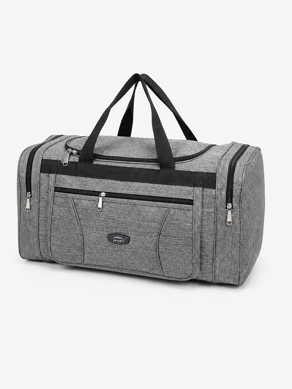 Sackovia Sac polochon homme imperméable en tissu Oxford gris grande capacité
