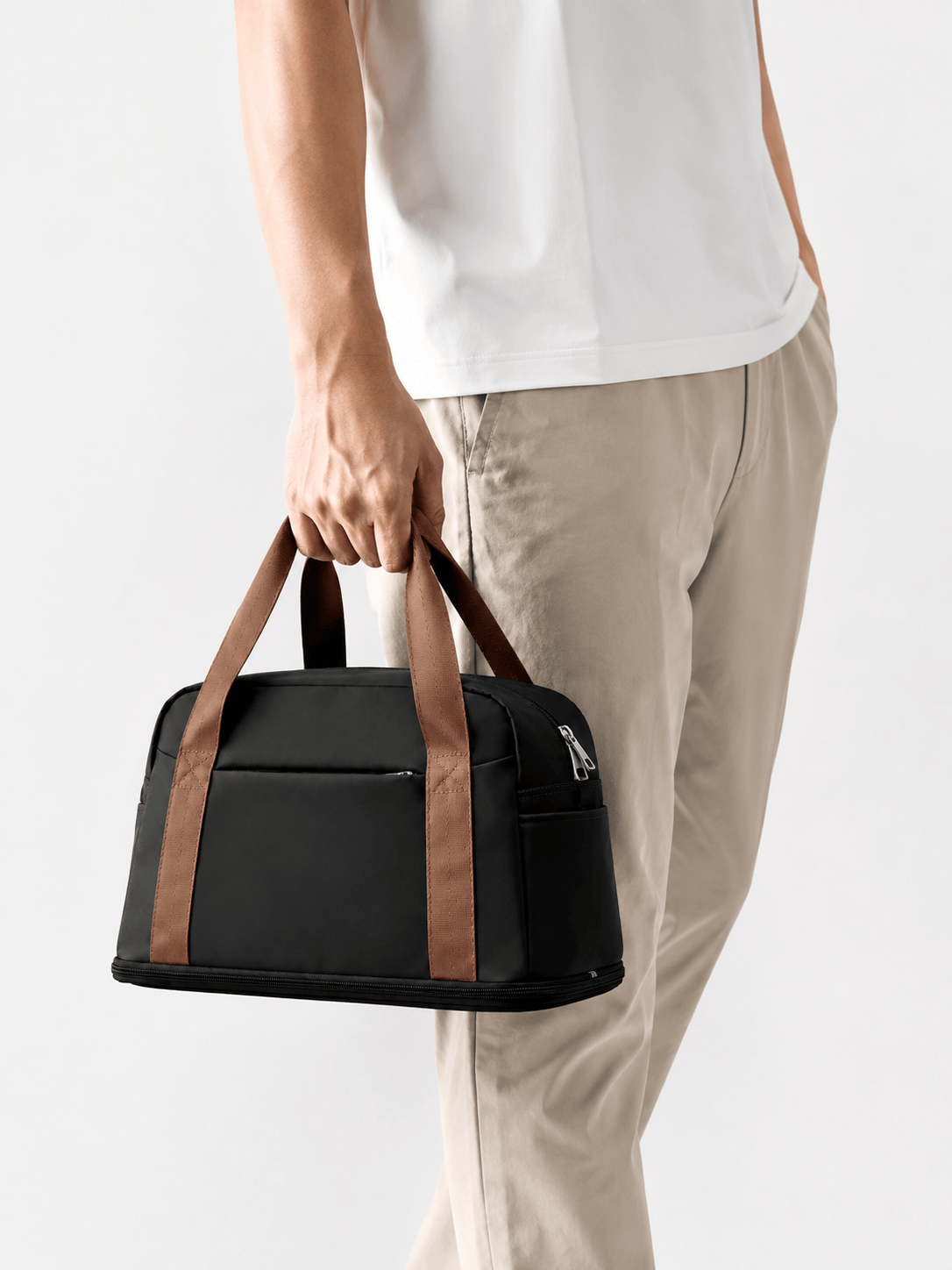 Sackovia Sac polochon unisexe en nylon, bagage cabine avec poignées doubles