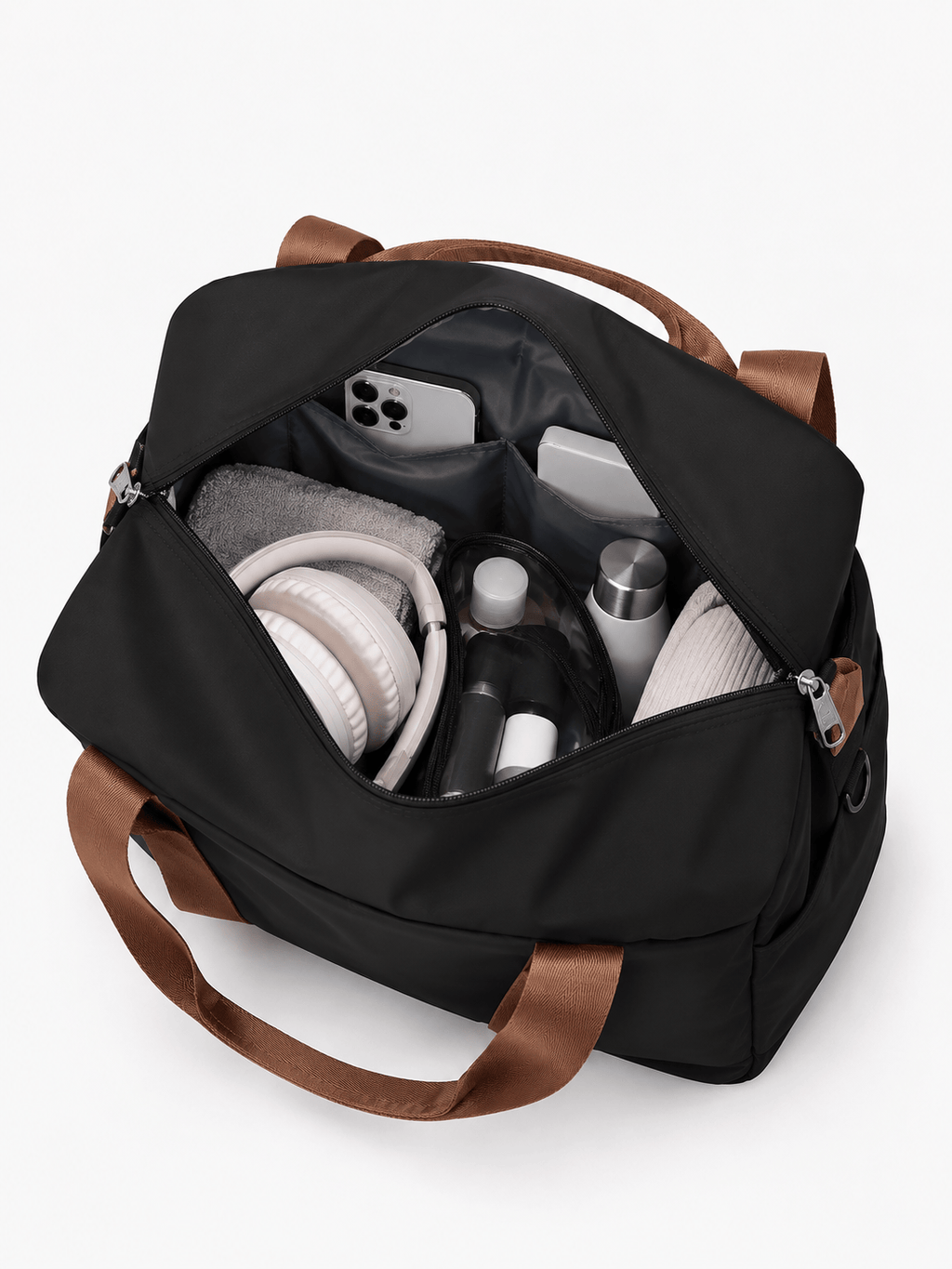 Sackovia Sac polochon unisexe en nylon, bagage cabine avec poignées doubles